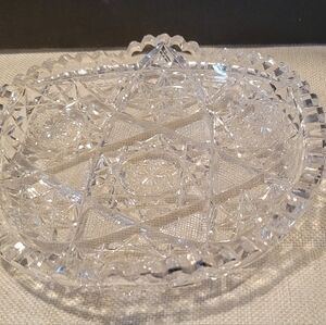 ABP Sawtooth American Brilliant Cut Glass Crystal Bowl/Candy Dish 7"